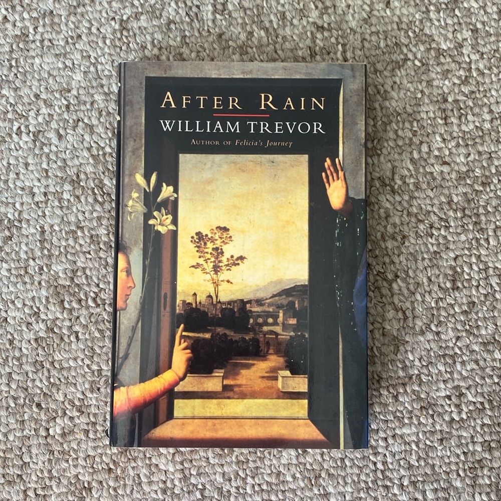Hardcopy book with dust jacket after rain by William Trevor
